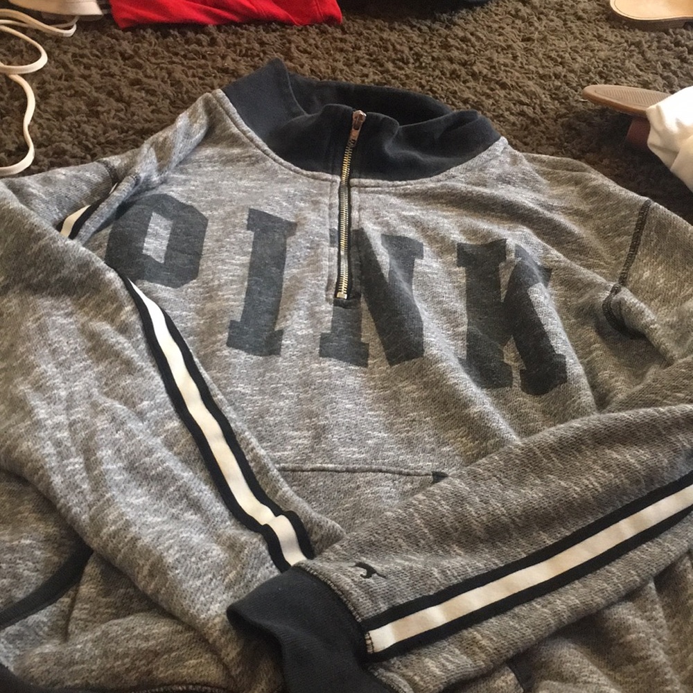 Grey PINK crew neck